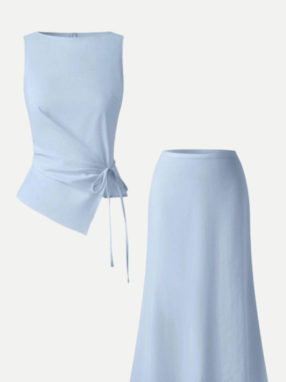 OGL Light Blue Two-Piece Skirt Set